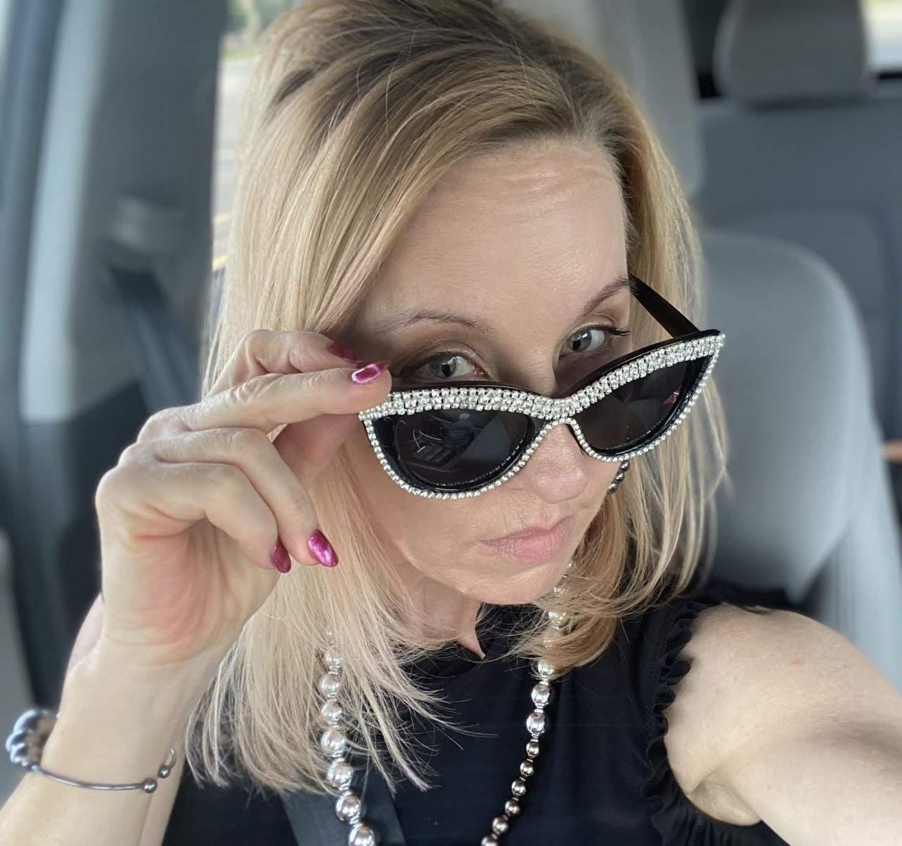 Italian Rhinestone Luxury Women Cat Eye Eyewear