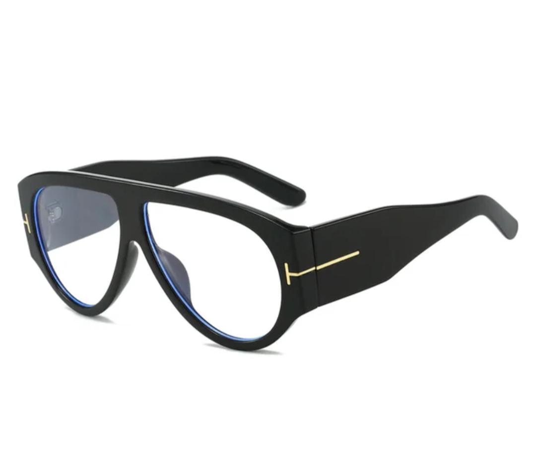 Oversized Oval Flat Top Shades Sunglasses