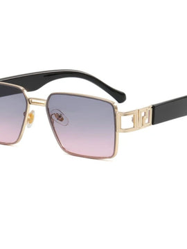 Fashionable Pink Tinted Metal Frame UV400 Sunglasses