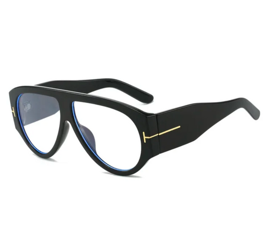 Oversized Oval Flat Top Shades Sunglasses