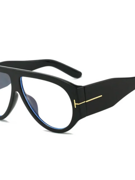 Oversized Oval Flat Top Shades Sunglasses