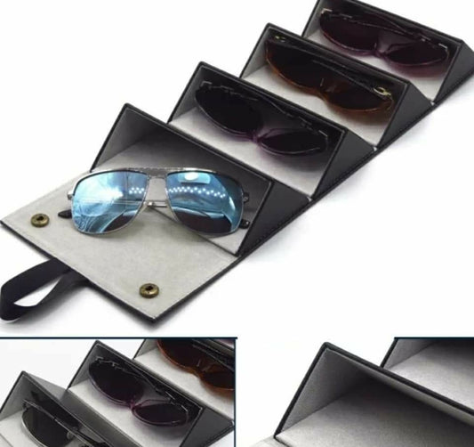 3 Slot Eyeglasses Storage Display Travel Folding Sunglasses Case