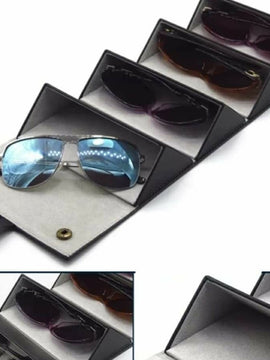 3 Slot Eyeglasses Storage Display Travel Folding Sunglasses Case