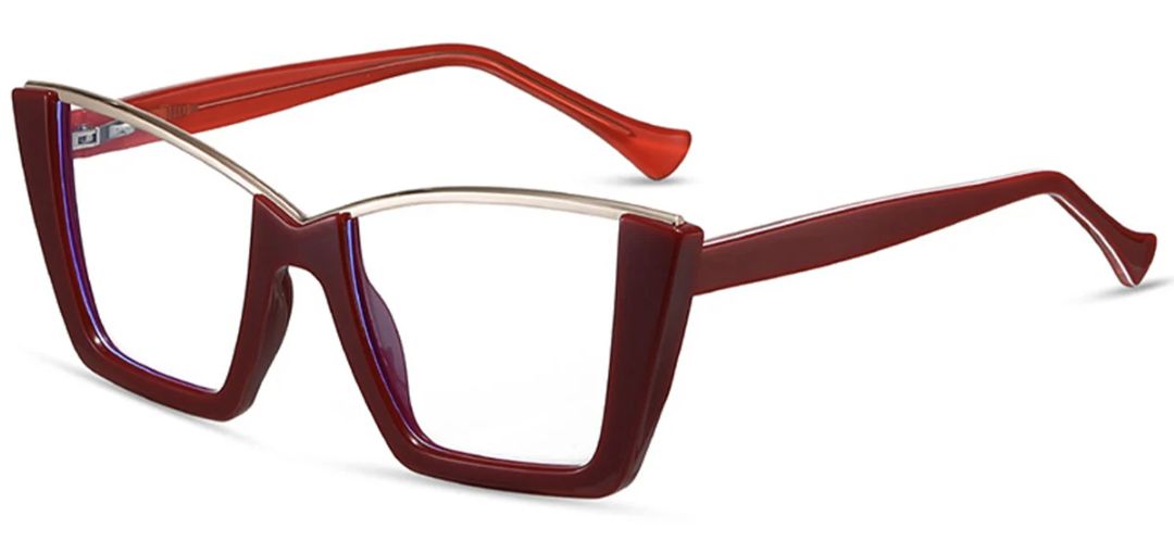 Womens Elegant Luxury Half Rim Square Frames F604